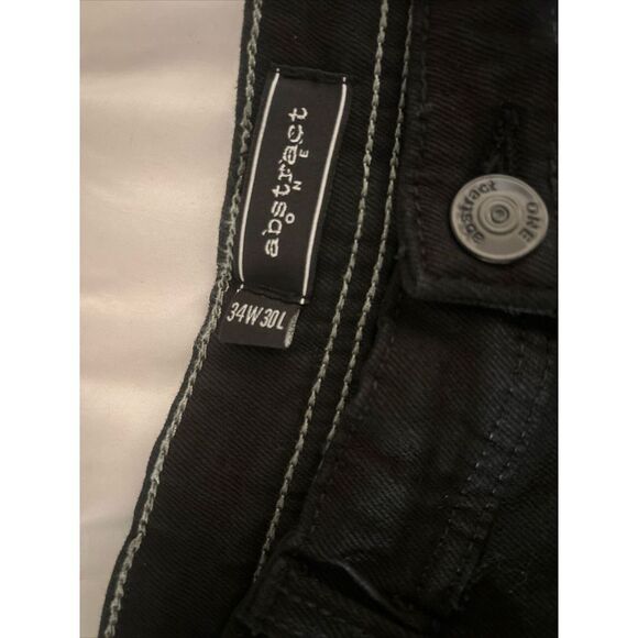 Abstract One Black Jeans‎ Mens Size 34 Straight Leg Stretch Pockets - Picture 10 of 11